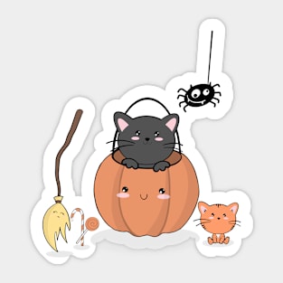 Cute Halloween Cat Sticker